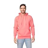 Mid Weight Classic Pullover Fleece Hoodie, Cotton Blend Unisex Decorator Blanks Style 717 - Comfortable Fit, Soft Brushed Fleece, 1x1 Ribbed Spandex Cuffs, Ideal for Customization, 7.75oz, Coral Silk