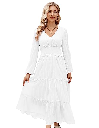 KOJOOIN Damen Lange Abendkleid Elegant Cocktailkleid Tunika Freizeit Kleid...