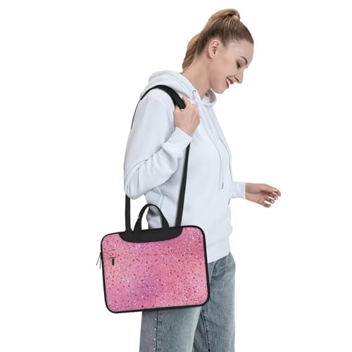 Bolso portátil rosa con brillo para laptop 15.6 pulgadas miniatura 3