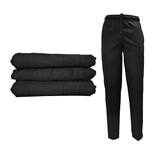 Natural Uniforms Classic 6 Pocket Black Chef Pants with Multi-Pack Quantities Available (3, Large)