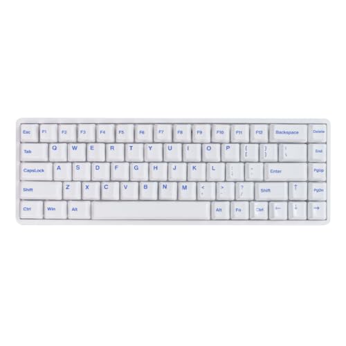 Image of Ceramic Keycap Set for 61 /67 /68 ANSI Keyboards 96 Keys (White Dark Blue) | Mechanical Keyboards Alumina Ceramic, Scratch-Resistant, Gloss Finish, TKL Layout, Comfortable Typing