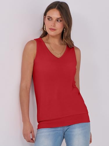 Image of ANRABESS Women Tank Tops Summer V Neck Sleeveless Casual Loose Fit Cute Cami Basic T Shirts Solid Tees 2026 Trendy Outfits