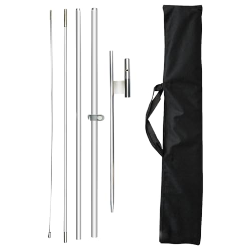 CUSTOMTREND Feather Flag Pole Kit Fits 8FT Swooper Flags 11FT Tall Aluminum Flagpole Set with Heavy Duty Ground Spike for Business Advertising Flags Custom Feather Flag