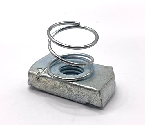 Greened House Zinc Plated Short Spring Channel Nut M10 - Pack of 10 (10), Silver, M10 x 24mm