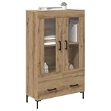 【Stylé et pratique】 Ce highboard moderne apporte une touche d'élégance à votre décor avec son design épuré en bois d’ingénierie. Sa forme rectangulaire et ses pieds en métal noir garantissent une durabilité tout en restant chic. C'est idéal pour ceux qui veulent un meuble qui a du style et qui est aussi utile.