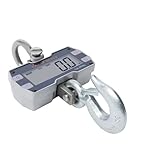 LINISHOP Crane Scale High Accuracy Digital Crane Scale 2000kg/4400lb Heavy Duty Hanging Scale Industrial Crane Scale with Remote Controller for Farming Construction Sites (2 Ton, Silver Grey)