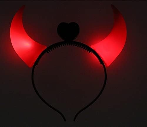 GIRLYZ ATTIRE Flashing Light-Up Dracula Vampire Devil Horns Headband Crowns Headband Hair Band Headdress for Boys and Girls Fancy Dress Costume Accessory (Pack of 1)