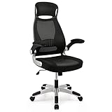 IntimaTe WM Heart Silla Oficina Ergonomica, Silla Giratoria Escritorio de Transpirable Malla con Respaldo Alto,Reposacabezas,Soporte Lumbar, Reposabrazos Plegables, Silla para computadora Negro