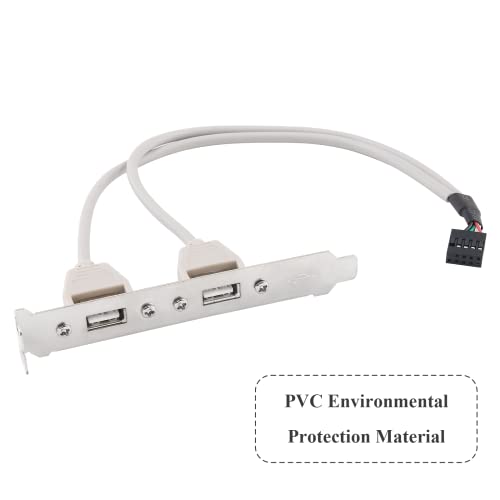Conector de 9 pines a panel de expansión con 2 puertos USB 2.0 hembra y soporte de placa PCI 3