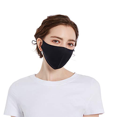 ROSEWARD 100% Mulberry Silk Face Mask for Women Men Reusable Adjustable with Filter Pocket