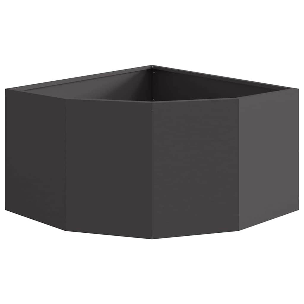 Genérico Macetero de Esquina Negro 60 x 60 x 35 cm Acero,Jardín,Jardinería,Maceteros y jardineras,883640