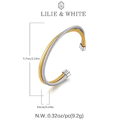 LILIE&WHITE Gold And Silver Bracelets For Women With Braided Design Chic Gold Bangle Statement Bracelet Cuff Bracelets Fashion Jewelry