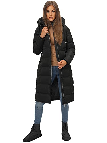 OZONEE Damen Mantel Wintermantel Winterjacke Jacke Parka Übergangsjacke Coat Wärmemantel Wärmejacke Winter Herbst Lang Warm Stehkragen Outdoor Gepolstert JS/M736/392...