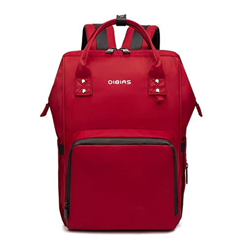 Ausemo Mochila de Pañales de Viaje para Mamá Bolsas Impermeables para Pañales de Bebé Bolso de Mano de Gran Capacidad de 20L Bolsa Térmica para Biberones de Leche Materna, Roja