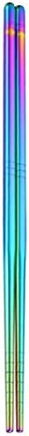 YJYdada 1 Pair Stainless Steel Tableware Colorful Length 23cm Chopsticks Dishware (Multicolor)