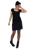 Falten-Rock Damen Sommer Knielang a-Linie Jersey Sommerrock Frauen Mädchen einfach schlicht schwarz lila L Gothic