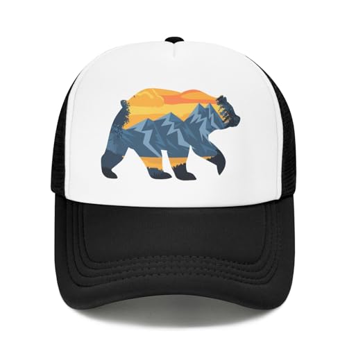 Boys' Bear Mountain Trucker Mesh Hat for Youth Toddler, Snapback Adjustable Baseball Cap for Boys and Girls