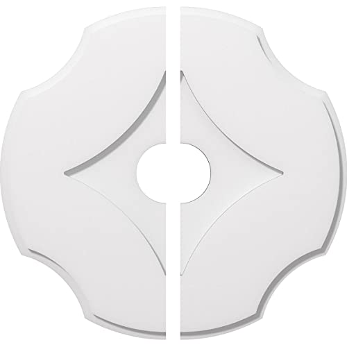 Ekena Millwork CMP22PL2-04000 Percival Architectural Grade PVC Contemporary, Two Piece Urethane Ceiling Medallions 22"OD x 4"ID x 7 1/2"C x 1"P