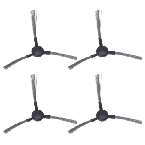 JoyousMall Paquete de 4/10 cepillos laterales para Cecotec para aspiradora robot Conga 999 X-Treme, 54 mm ABS + nailon piezas de repuesto para limpieza profunda de esquinas, color negro