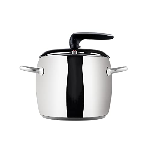 MEPRA 1950 30079070 Pressure Cooker - Silver, 7L Cookware, Dishwasher Safe Cooker for Halogen, Gas, Induction  