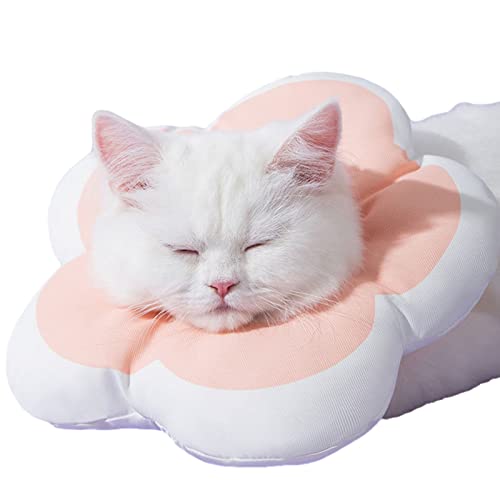 Protector de cuello de gato, collar de dona de algodón suave y ligero, almohada de cuello de perro para evitar mordeduras, cómodo collar ajustable para sesiones de fotos, días de fiesta divertidos