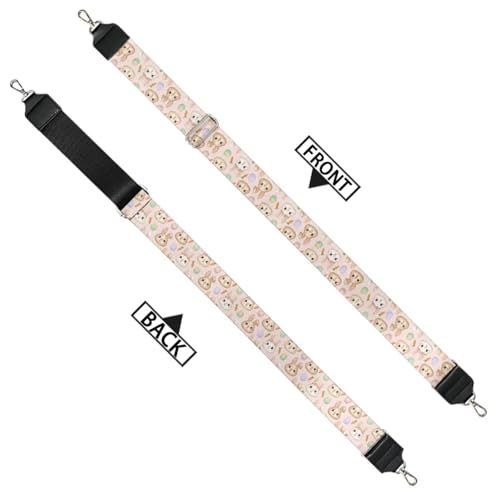Image of Halloween Handbag Strap Canvas Purse Strap Colorful Bat Black Shoulder Strap Multicolor Bats Replacement Strap