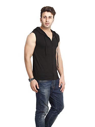 Image of GRITSTONES Men's Hooded Cotton Zipper Jacket T-Shirt