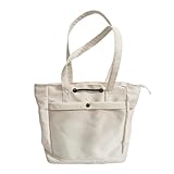 SIKCEUO Large White Ita Tote Bags Pin Display Shoulder Bag with PVC Insert Big Capacity for Women Daily Use (White Ita Bag)