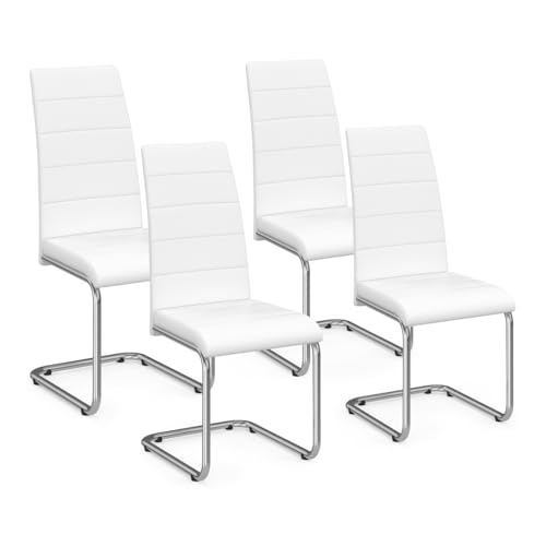 IDMarket - Lot de 4 chaises MIA Blanches pour Salle à Manger