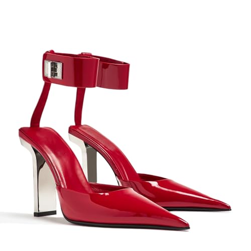 XEYANFYS Women's Closed Toe Patent Leather Sandal Pumps with Ankle