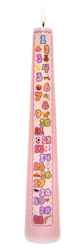 Celebration Candles New Contemporary 1-21 Year Countdown Numbered Birthday Candle (Pink)