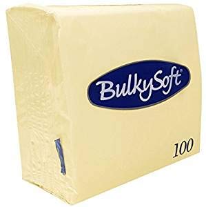Paper Serviettes Soft Napkins 40x40cm 2PLY BulkySoft Solid Colours Choose Colours (Cream, 100)