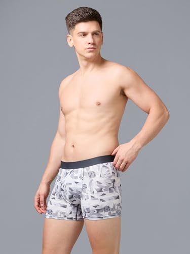 Image of TECHNOSPORT Men's Colorblock Trunks Underwear with ElastoLITE 4 Way Stretch Lightweight Breathable Moisture Wicking Soft Anti Odour Anti Microbial Comfort Fit Boxer Briefs Innerwear for Men