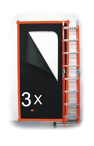SafeCore Puerta Antipolvo 220 x 110 cm 3 Unidades en Tejido de Polipropileno No Tejido 120 g/m² +CINTA – Guardapolvo Protector con Cremallera Doble para Obras, Reformas y Construcción
