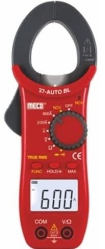 Image of Hty MECO Instrument 27 Auto BL 600A AC Auto Ranging 3 Digit 2000 Counts Temp Digital Clamp Meter Digital Multimeter (Red 2000 Counts)