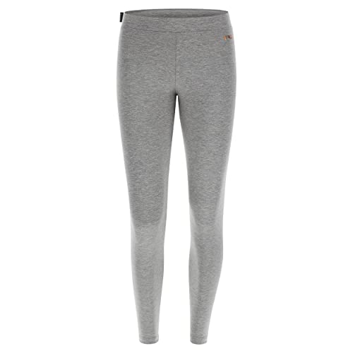 Leggings deportivos 7/8 Freddy elásticos con logo cobre brillante gris melange