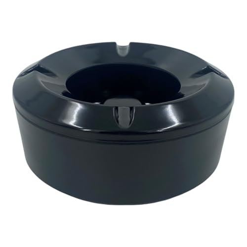 Chabrias Windproof Ashtray Black Melamine 5.75 - Durable Cigarette Ashtray for Pubs and Homes (1)