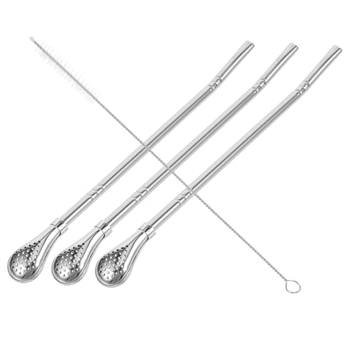 SHERCHPRY Cannucce Cucchiaio in Acciaio Inox Cannucce Con Filtro e Agitatore Di Per Cocktail Gelato Tè e Caffè