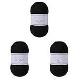 Utopia Crafts DK Double Knitting Yarn 100g (Black) (Paquete de 3)