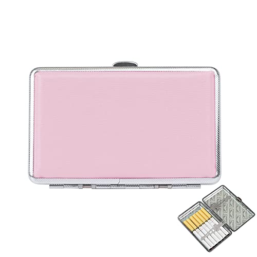 Cigarette Case Pink Leather Silm Cigarette Box for Women Ladies (Pink)