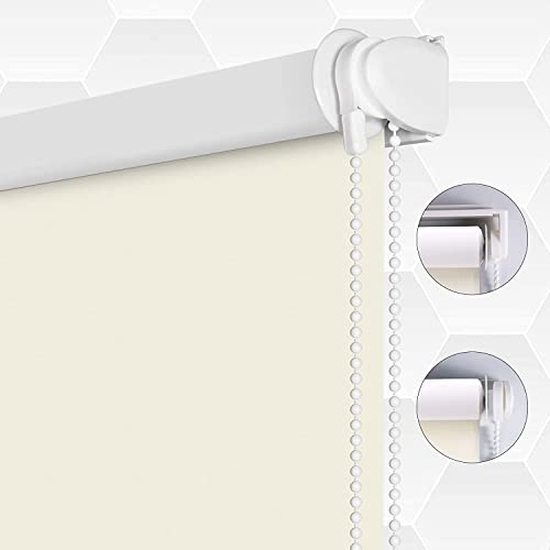 SMONTER 100% Blackout Waterproof Fabric Window Roller Shades Blind