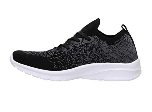 CUSHIONAIRE Women's Dane Stretch Knit lace up Sneaker +Memory Foam & LiteSole Technology4