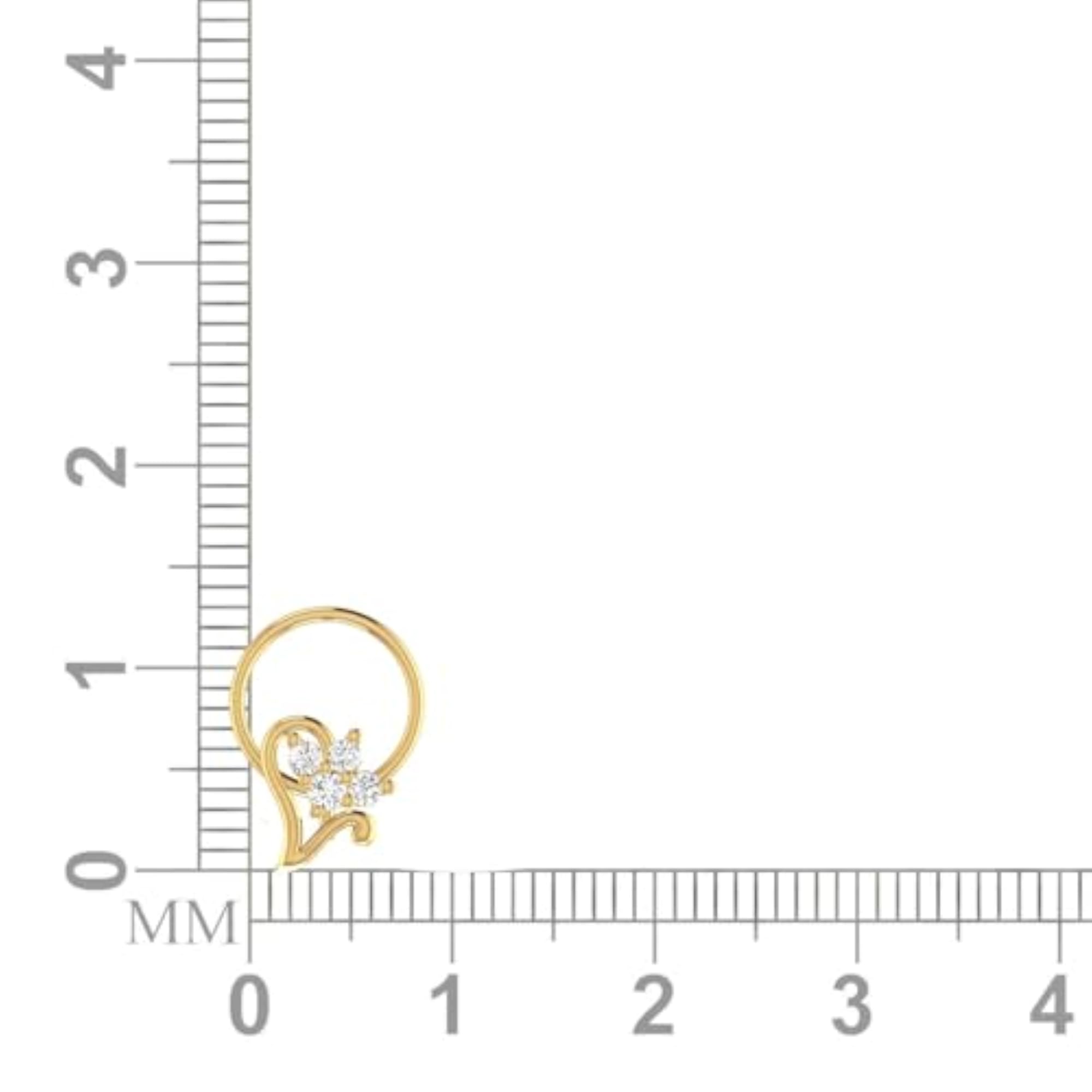 Women's 14Kt Yellow Gold Stud Nosering, Classic