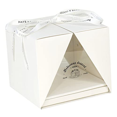ABOOFAN Clear Cake Box Portable Birthday Cake Carrier for Cakes for Desserts and Pastries for Celebrations and Present Packaging