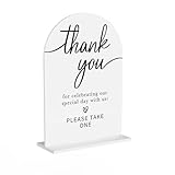 Acrylic Wedding Sign Thank You Sign for Wedding Wedding Signs for Ceremony Modern Calligraphy Arch Acrylic Table Top Sign for Wedding Reception and Event Party Table(white）