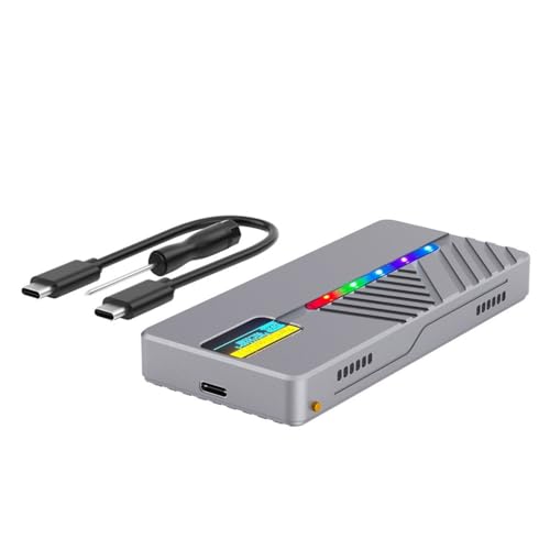 Boîtier SSD M.2 NVMe externe 10 Go USB C avec écran de contrôle des données