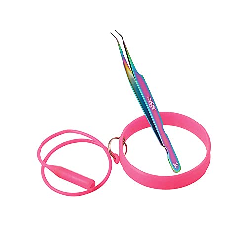 Protector de pinzas de pestañas rosa capuchón silicona extensiones 2