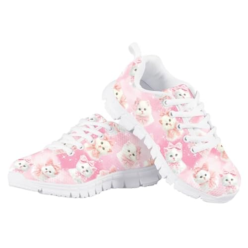 Forchrinse Girls Tennis Shoes Lightweight Lace-up Running Walking Sneakers for Little Kid/Big Kid3