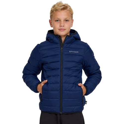 Image of Spyder Boys Puffer Jacket - Packable Lightweight Hooded Winter Coat
