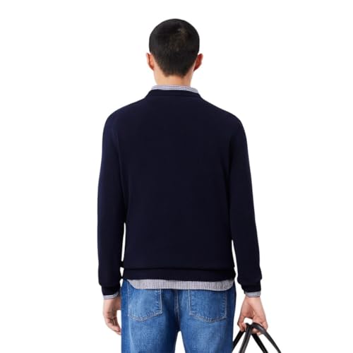 Lacoste Mens Long Sleeve Regular Fit V-neck Organic Cotton Sweater3